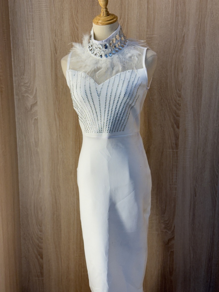 White feathers & stones Bodycon Dress
