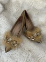 Golden feathers & stones Heels