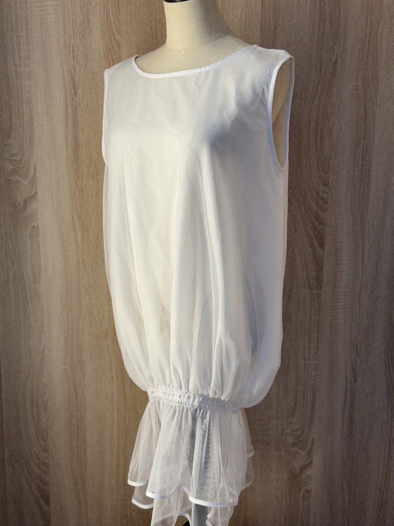 White sheer bubble long Shirt