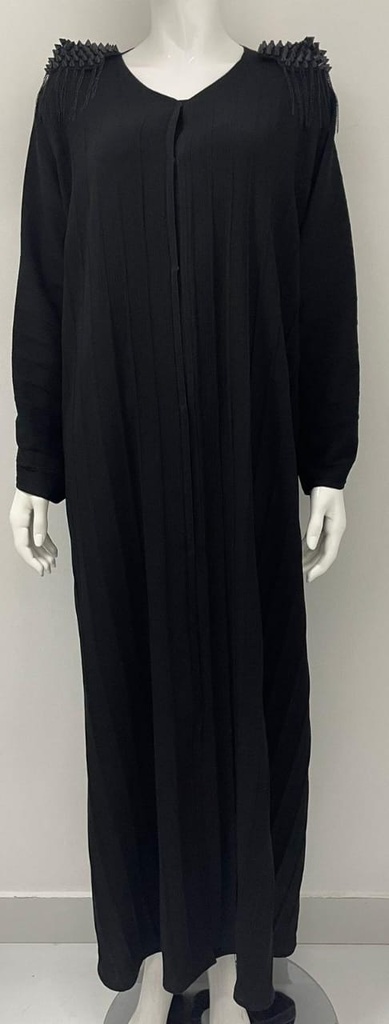 Abaya With Shoulder Epaulets Tassel Chain Fashion Metal Design