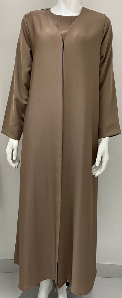 Two Piece Plain Khaki Abaya