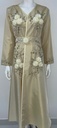 Elegant Embroidered Floral Dress With Belt