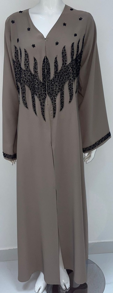 Abaya With Beaded Embroidered Design