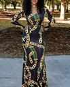 Chic Chain Print Maxi Dress
