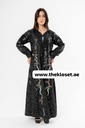 Shiny hand beaded black Abaya