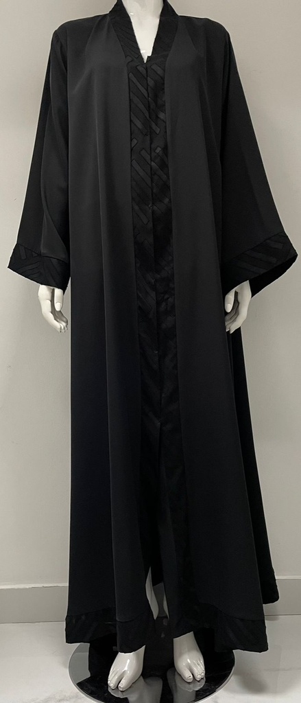 Plain Black V-Neck Abaya