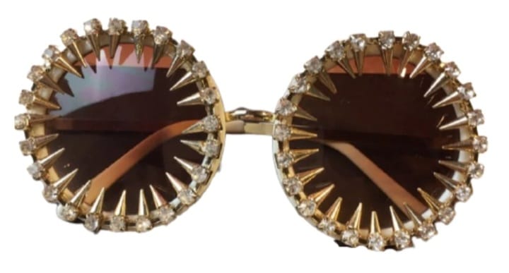 Rhinestone Round Women Sunglasses