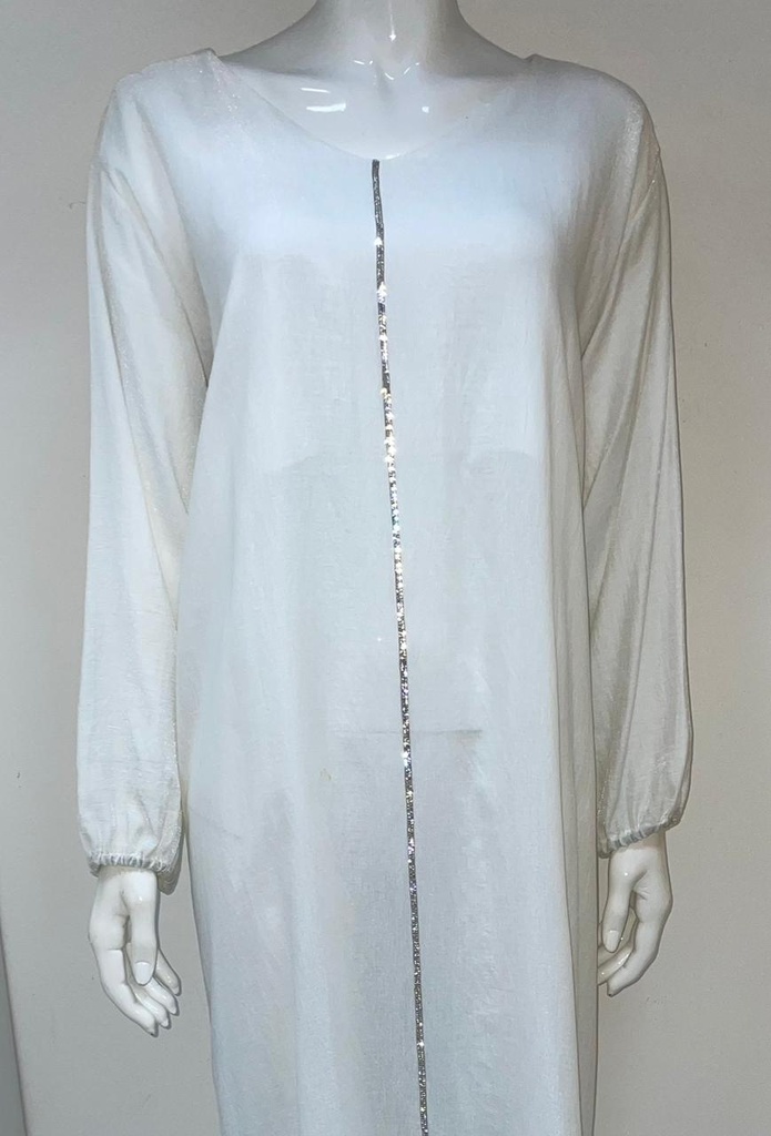 Shiny White Kaftan Dress