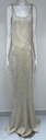 Cream Mesh Rhinestone Maxi Dress 