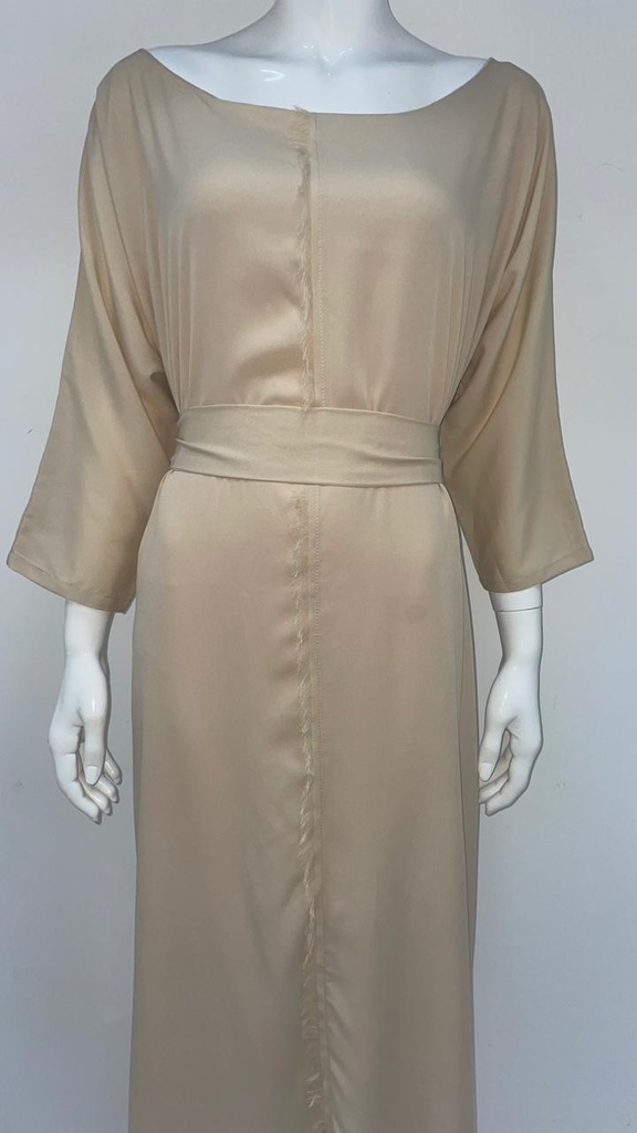 Creamy Beige Simple Dress