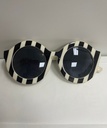 Black & White Striped Sunglasses 