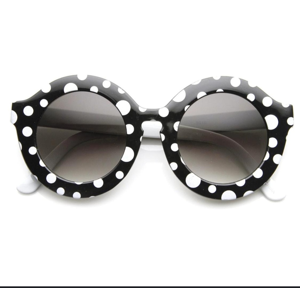 Women’s Polka Dot Oversized Round Sunglasses