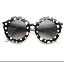 Women’s Polka Dot Oversized Round Sunglasses