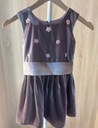Beaded flowers velvet dress
