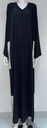 Black Abaya With Beaded Floral Design