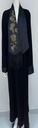 Black Chic Abaya With Tassel And Flower Design