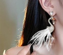 Flamingo feathers studded Earrings