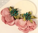Green zircon rose earrings