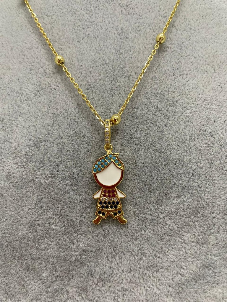Boy's Style Zirconia Necklace 
