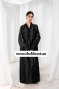 Open Abaya With Beaded Embroidered Design On Sleeves