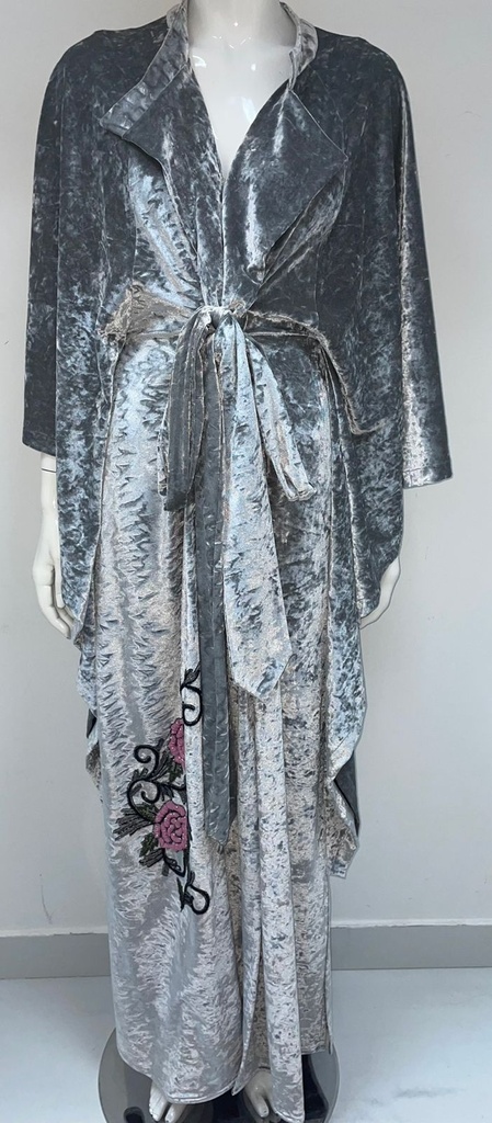 Metallic Effect Velvet Abaya