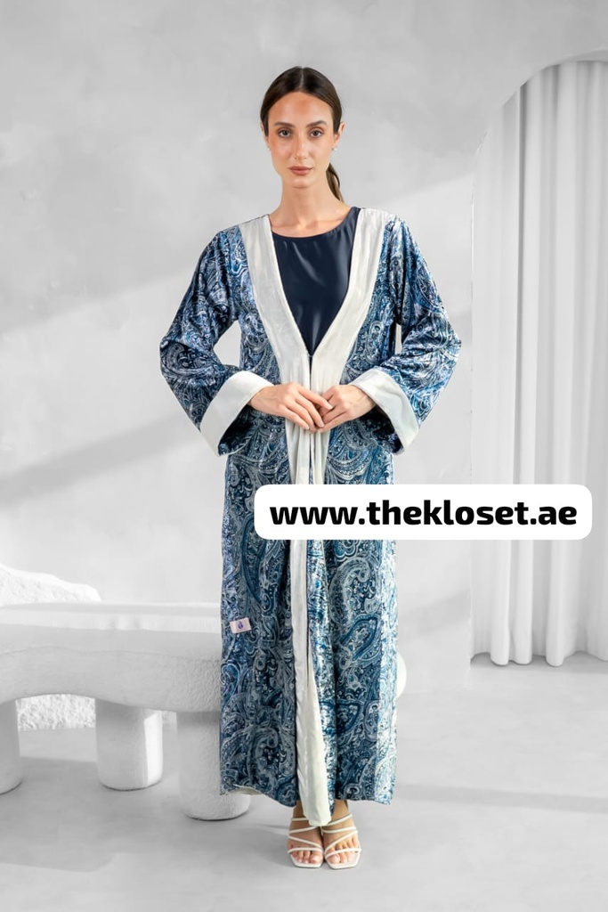 Two piece double sided velvet Abaya