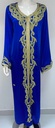 Royal Blue Jalabiya With Golden Embroidery Design