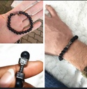 Men Dumbbell Decor Beaded Bracelet