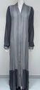 Strip Grey Ruffles Abaya