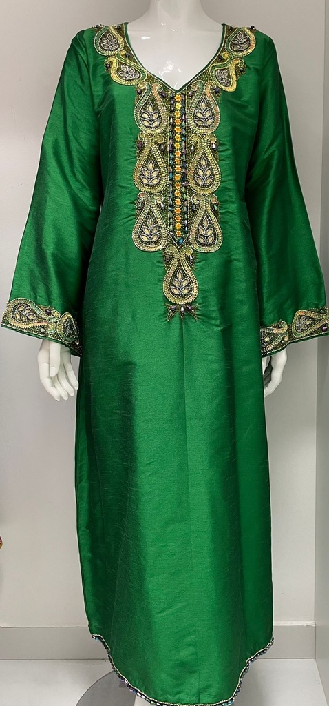 Chic Green Embroidered Dress