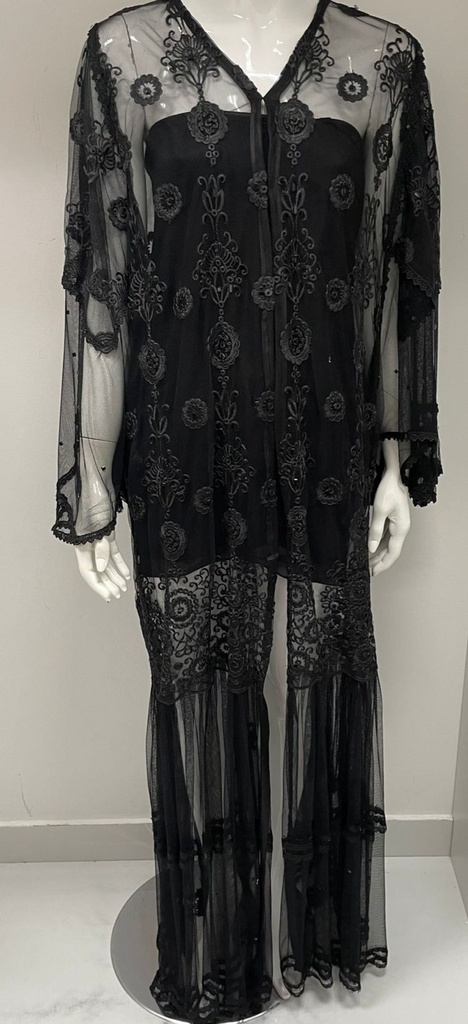Elegant Black Lace Abaya
