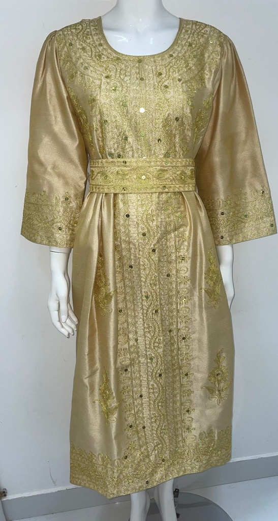 Golden Dress Traditional With Elegant Belt 