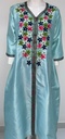 Light Blue With Elegant Floral Design On Chest