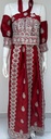 Red Off Shoulder Dress With Embroidered Silvery
