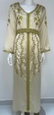 Elegant luxury long sleeve modest women's embroidered  dress