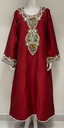 Elegant Red Long Dress Embroidered With Beads