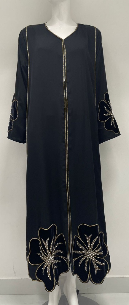 Floral Velvety  Abaya 