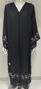 Black Abaya Adorned With Floral Beads