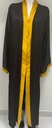 Yellow lined silky black abaya