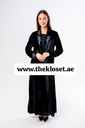 Blue embroidery velvet abaya