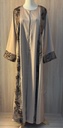 Brown silky velvet print Abaya