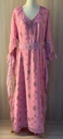 Pink butterfly style belted hand beaded thoub dress