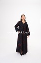 Hand beaded velvet print abaya