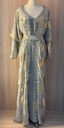 Hand beaded grey thoub dress