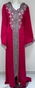 Elegant Fuchsia Pink Long Dress Adorned with Stunning Embroidery
