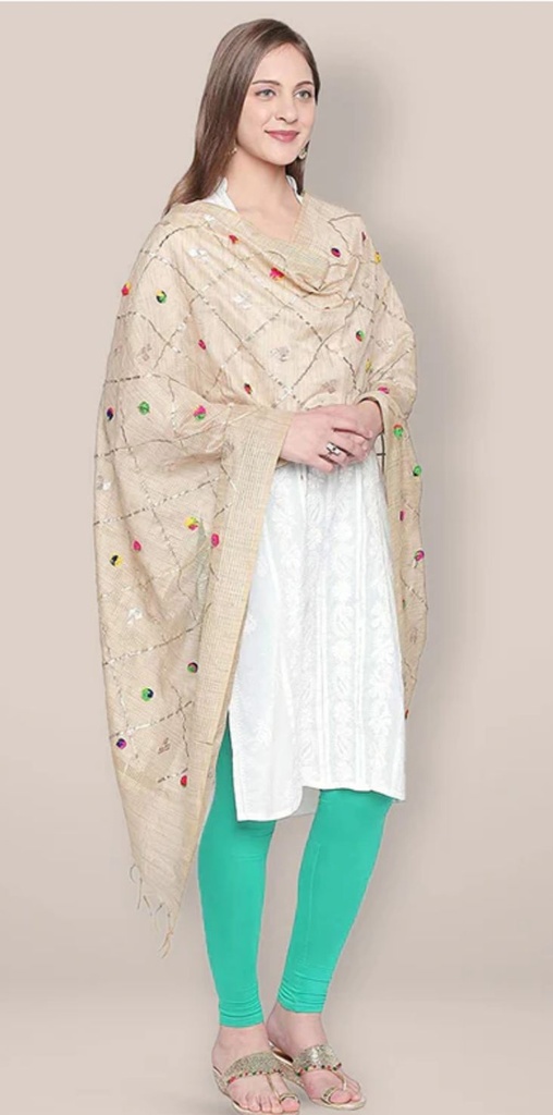 Gold Shaila With Multiple color Pom Poms 