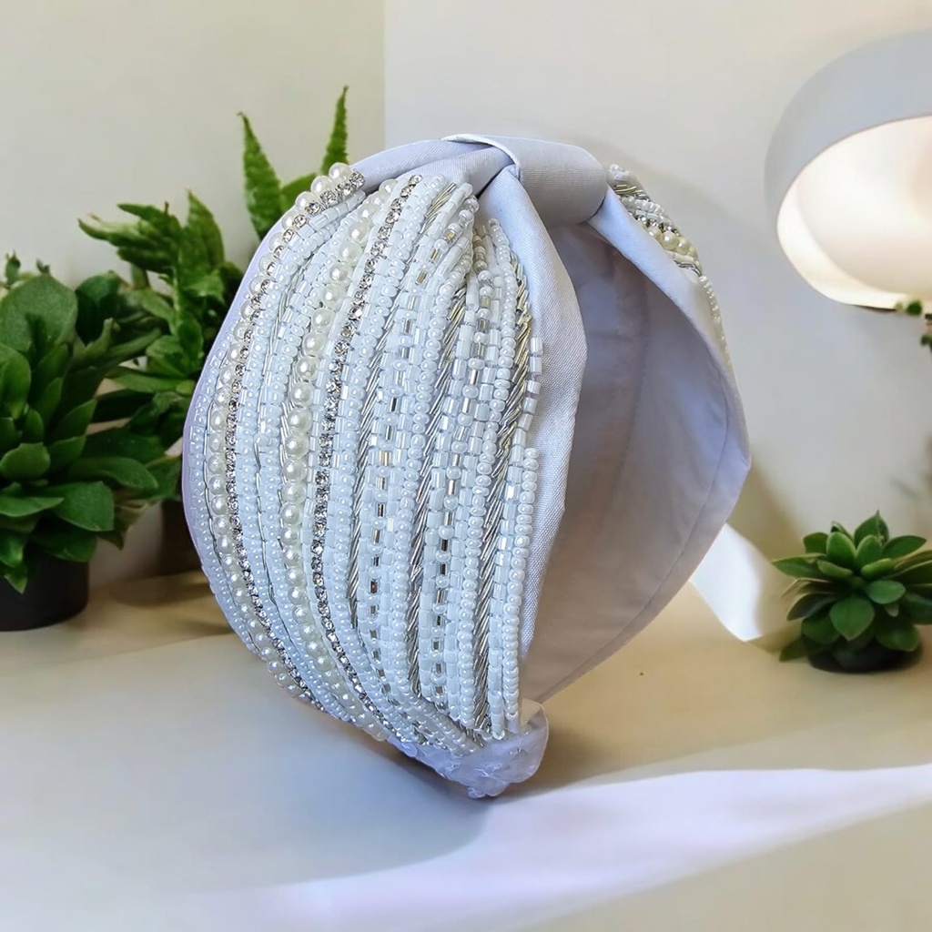 Pearl Beaded Headband turban 
