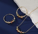 Colored stones golden jewelary set