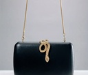 Golden snake black clutch