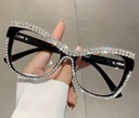 Bling cat eyes clear lens glasses